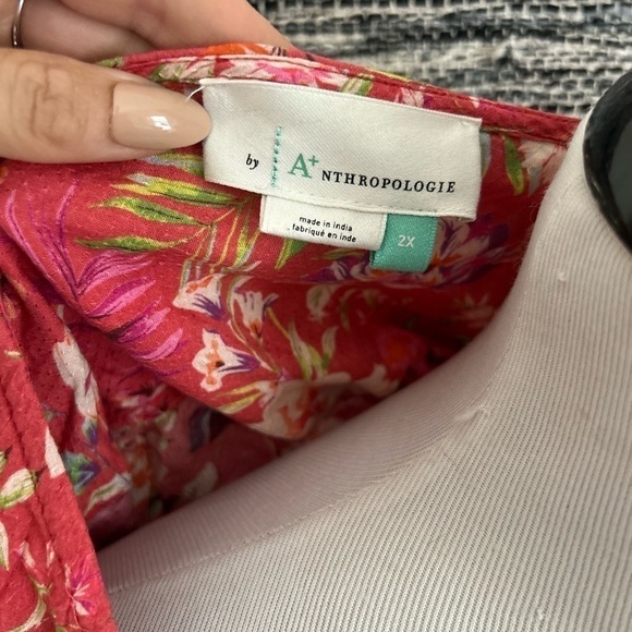 Anthropologie floral tied cover up/top size 2X - Picture 4 of 6
